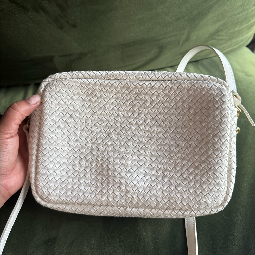 Clare V. Midi Sac in Cream - Woven Crossbody Bag